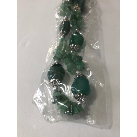 Semi Precious Stone Necklace Women’s Green 18in - Picture 3 of 5